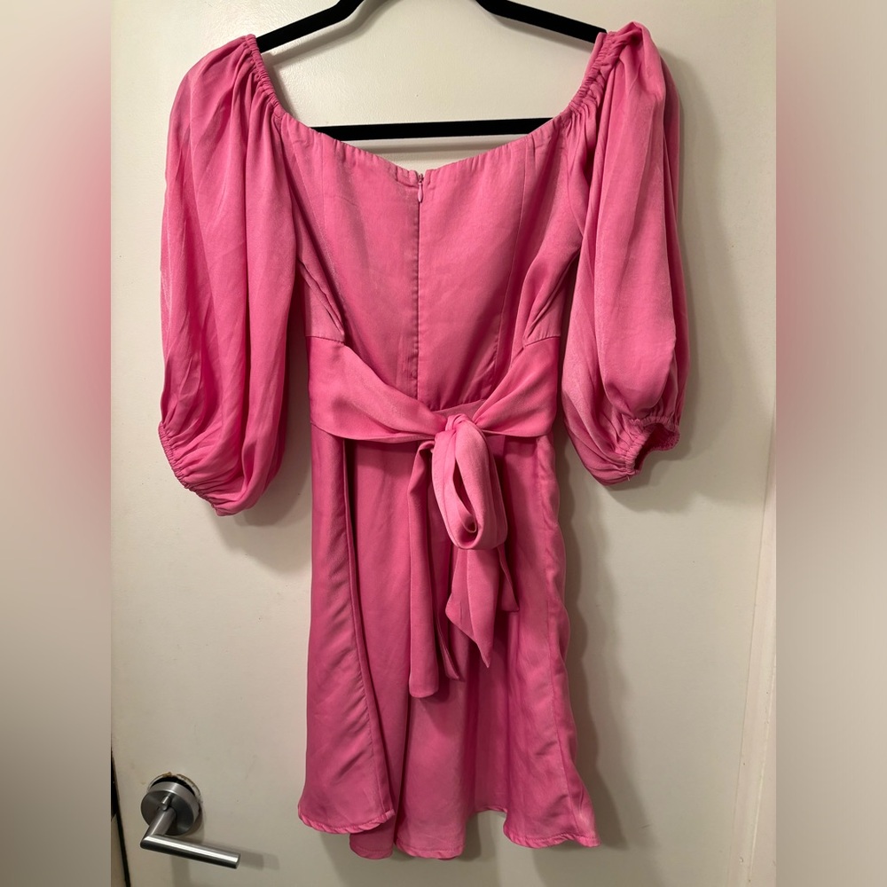 One and Only Pink Puffy Sleeve Mini with Back belt - Picture 6 of 6